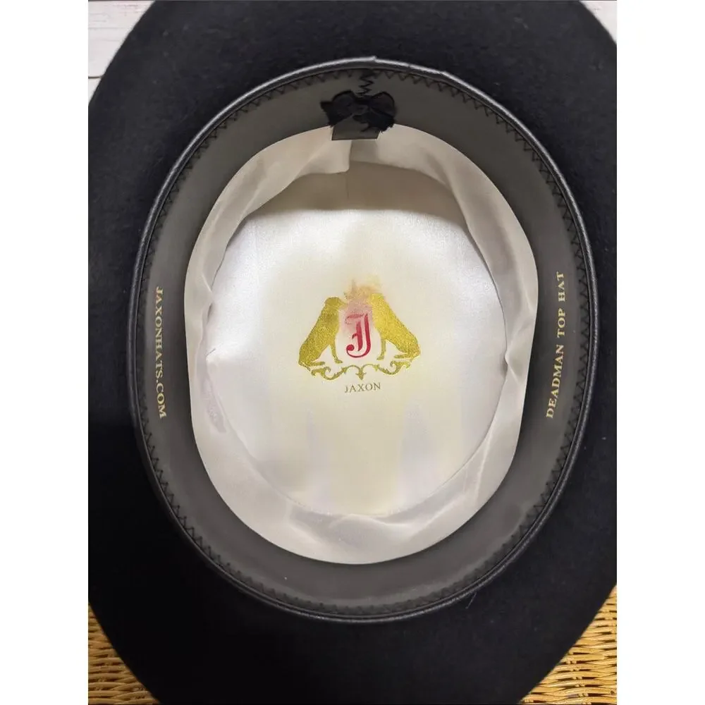 Jaxon Hats Deadman Hat with Beaded Buffalo Nickel Band Black Small